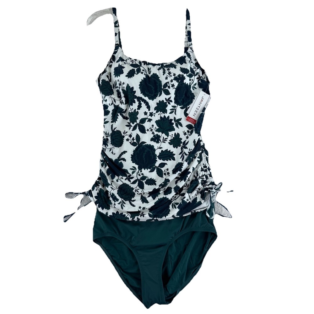 Jantzen Printed Cami Tankini With Comfort Core Brief 2 Piece Swimsuit 12 Regular